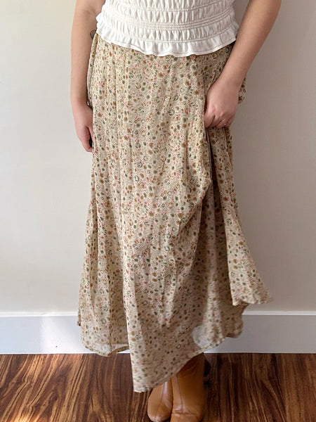 Pure Silk Floral Skirt