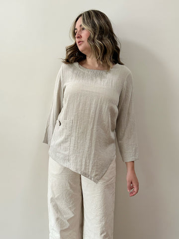 Linen Asymmetrical Top