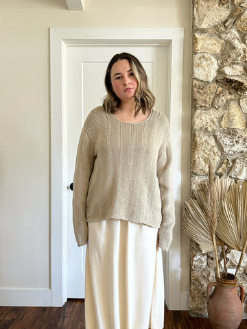 Taupe Cotton Sweater