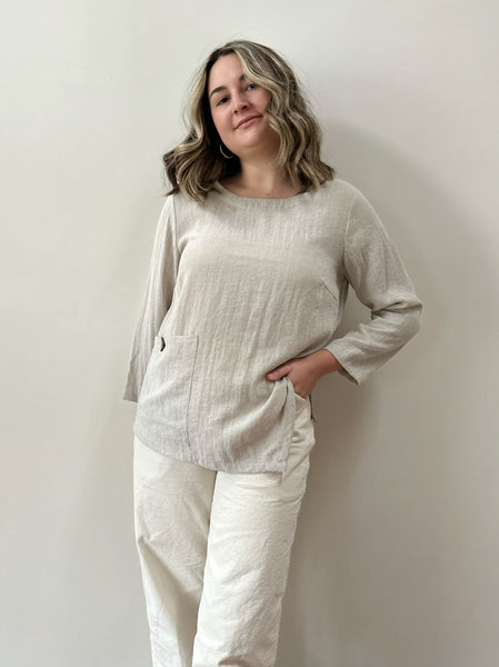 Linen Asymmetrical Top