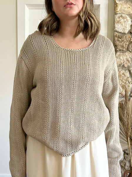 Taupe Cotton Sweater