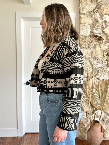 Cropped Aztec Blazer