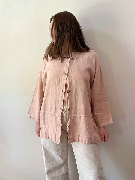 Peach Linen Blouse