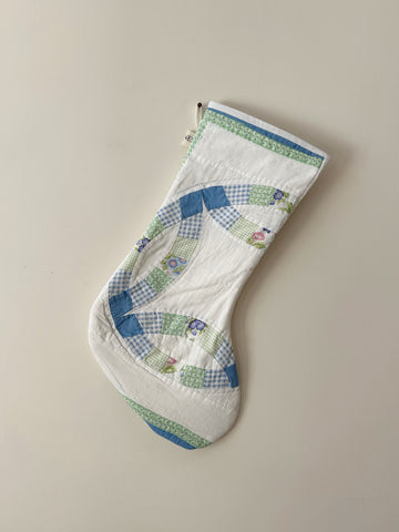 Quilt Stocking - Blue & White - Hand Made