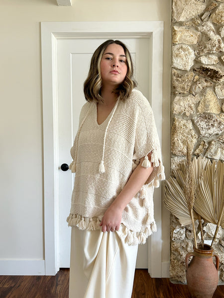 Cream Cotton Kate Spade Poncho