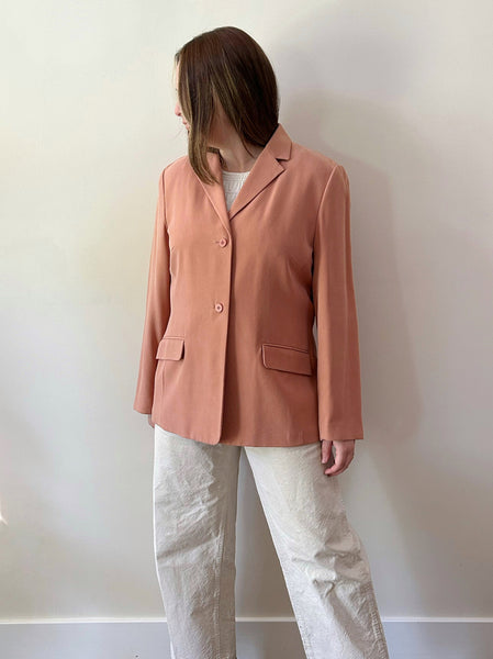 Peach Pure Silk Blazer