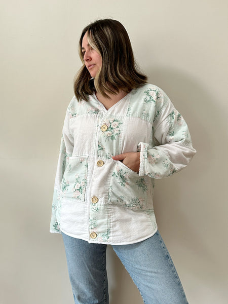 Floral Quilt Jacket - Hand Crafted (L/XL)