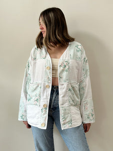 Floral Quilt Jacket - Hand Crafted (L/XL)