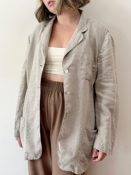 Oat Linen Chore Jacket