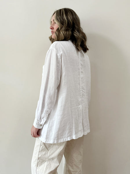 White Linen Chore Jacket