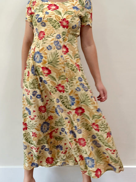 Pure Silk Floral Vacation Dress