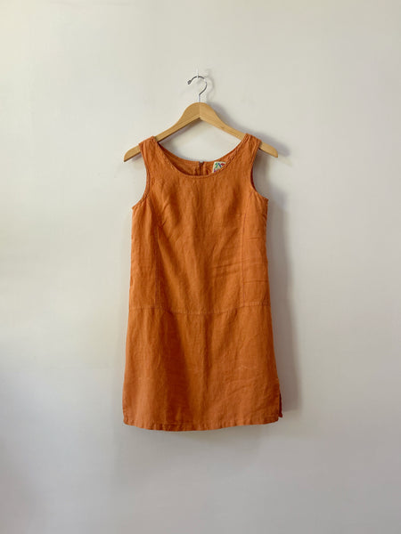 Orange Linen Mini Dress