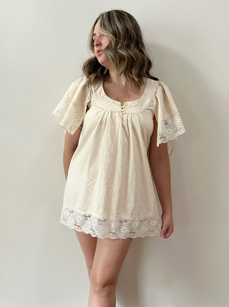 Handmade Cream Cotton Top