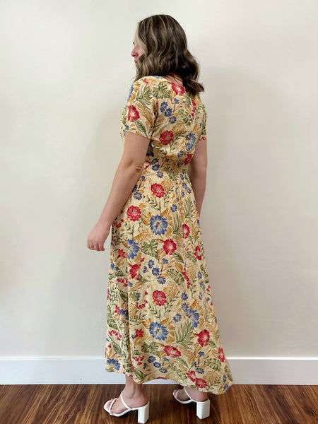 Pure Silk Floral Vacation Dress