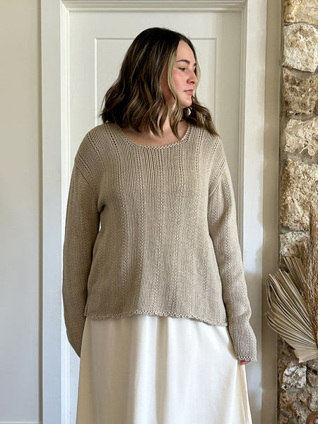 Taupe Cotton Sweater