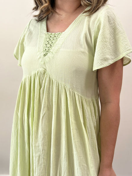 Mint Cotton Gauze Maxi Dress