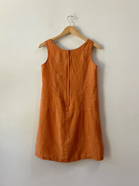 Orange Linen Mini Dress