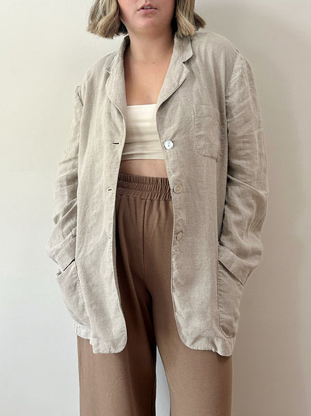 Oat Linen Chore Jacket