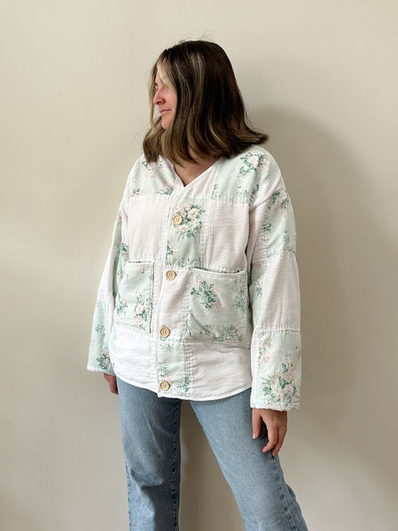 Floral Quilt Jacket - Hand Crafted (L/XL)