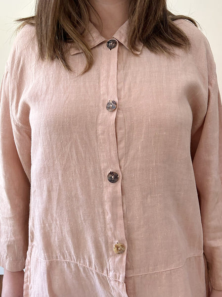 Peach Linen Blouse