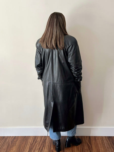 Long Black Leather Coat