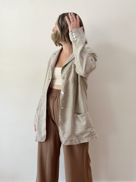 Oat Linen Chore Jacket