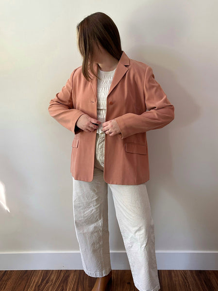 Peach Pure Silk Blazer