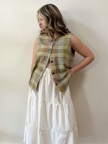 Plaid Green Tones Vest