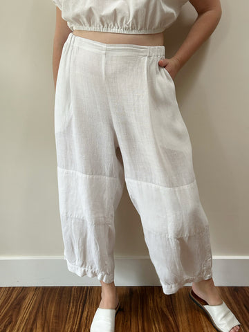 FLAX White Linen Pants