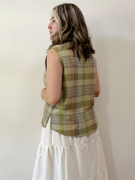 Plaid Green Tones Vest