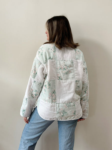 Floral Quilt Jacket - Hand Crafted (L/XL)