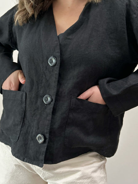 FLAX Black Chore Jacket