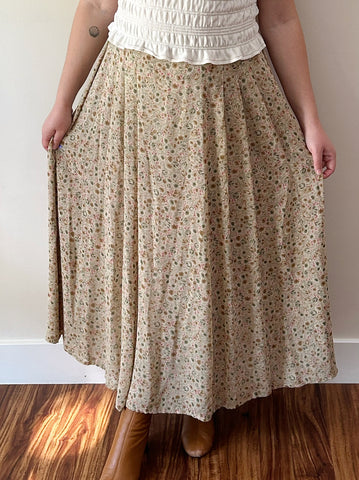 Pure Silk Floral Skirt