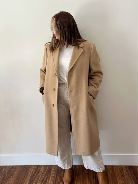 Tan Long Wool Coat