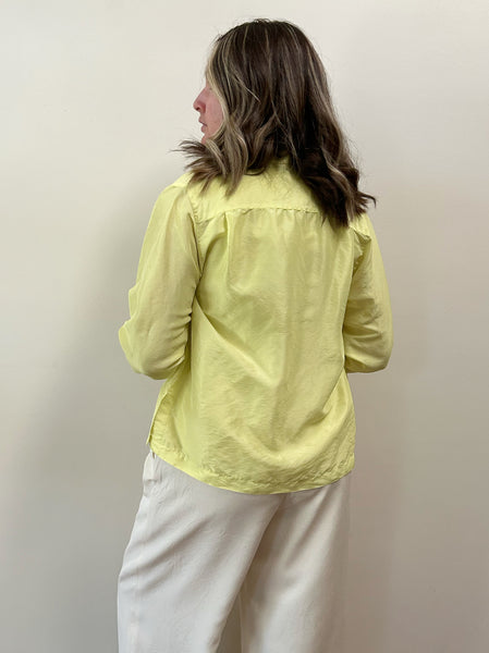 Silk Tank & Blouse Set - Two Pieces - Lemon/Lime