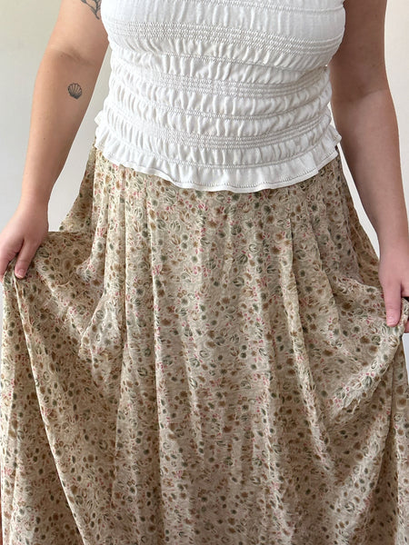 Pure Silk Floral Skirt