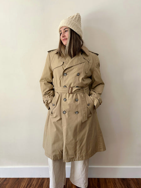 Tan Wool Lined Trench Coat