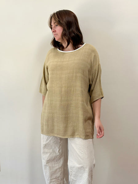 Tan Textured Tee Shirt