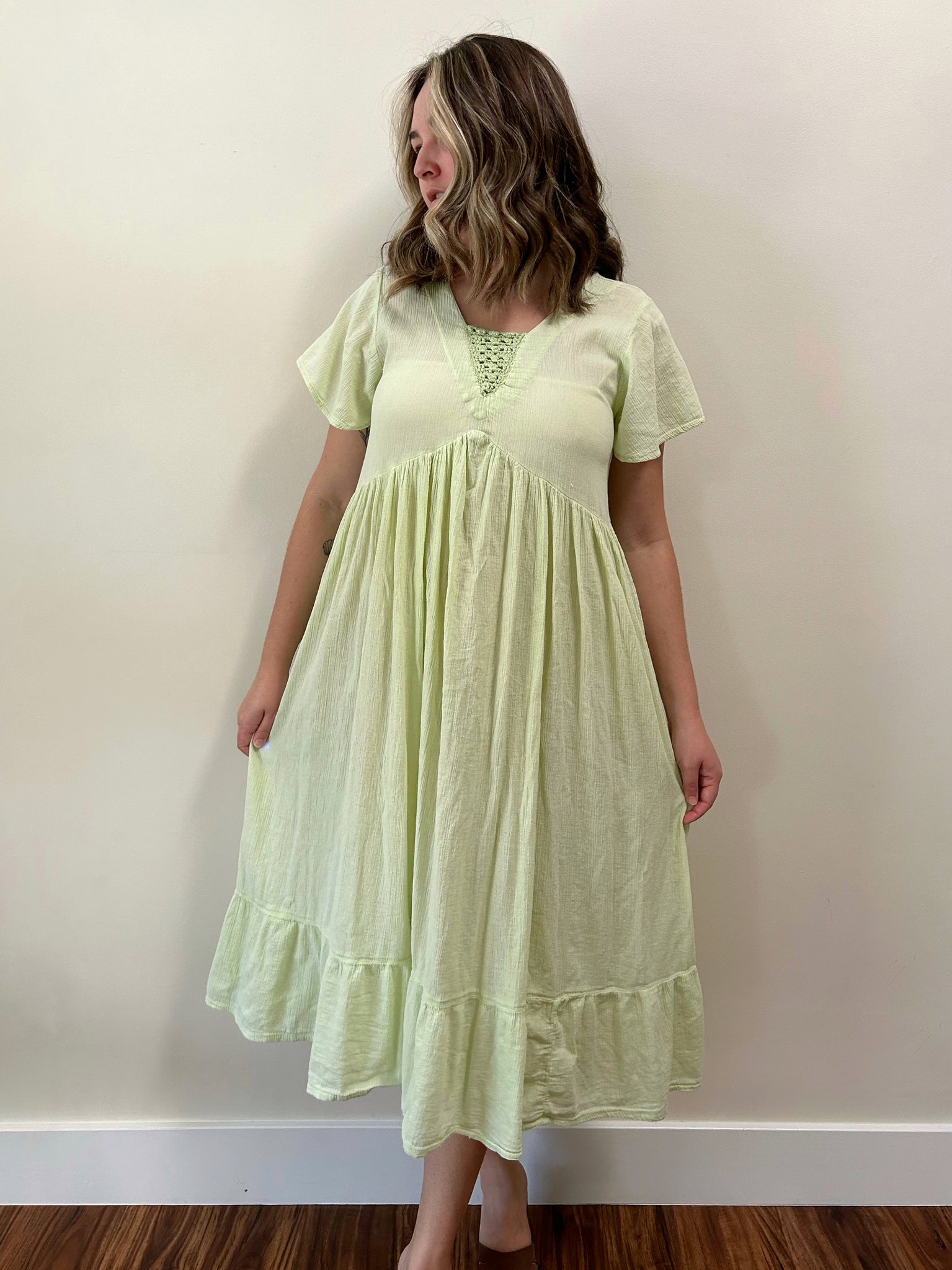 Mint Cotton Gauze Maxi Dress