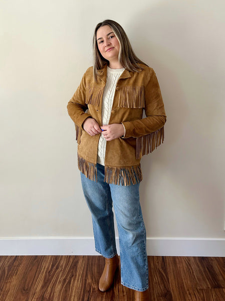 Tan Suede Fringe Jacket