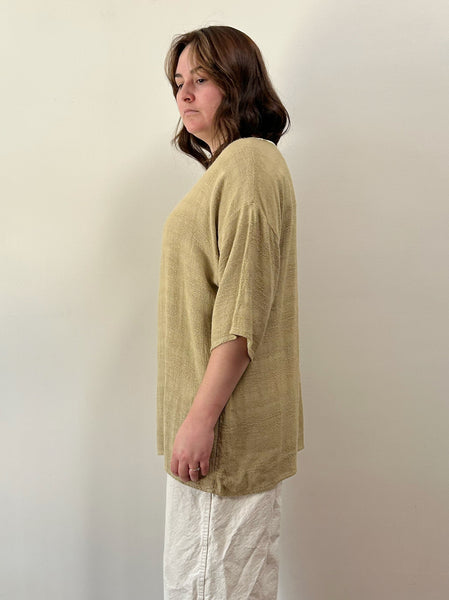 Tan Textured Tee Shirt