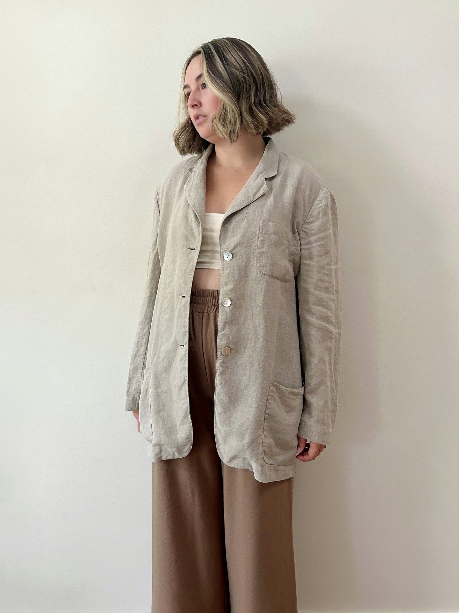 Oat Linen Chore Jacket