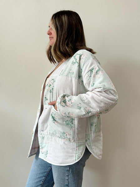 Floral Quilt Jacket - Hand Crafted (L/XL)