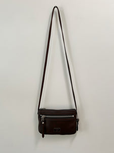 Espresso Leather Crossbody Purse