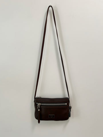 Espresso Leather Crossbody Purse