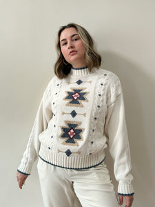 Aztec Design Cotton Sweater