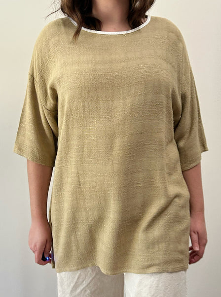 Tan Textured Tee Shirt