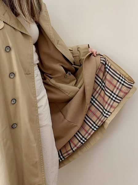 Tan Wool Lined Trench Coat