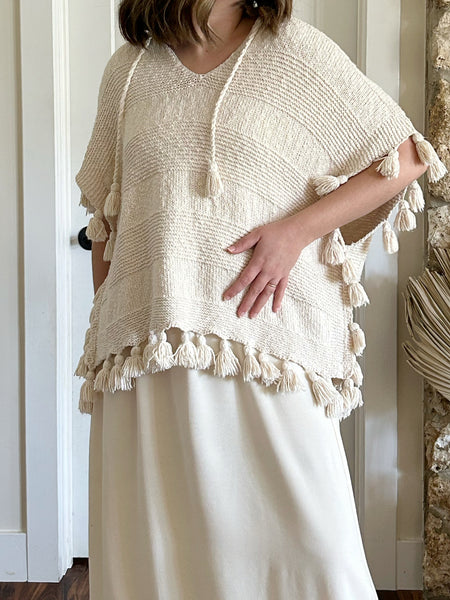 Cream Cotton Kate Spade Poncho