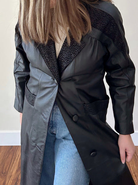 Long Black Leather Coat